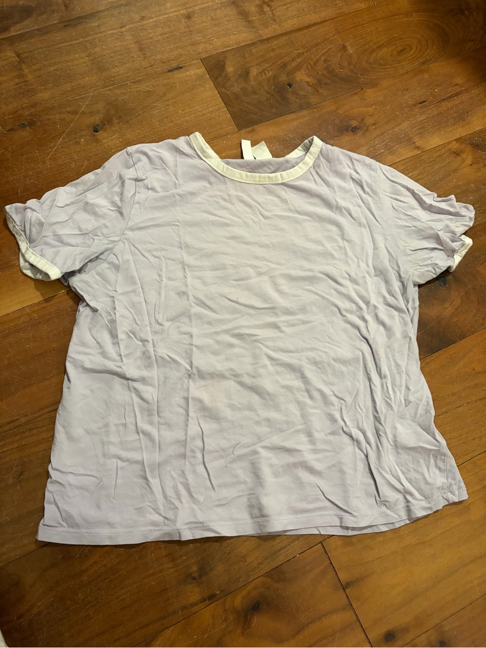 H&M Lavender Crew Neck Tee with White Trim